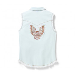 Женская джинсовая жилетка H-D Vintage Fringe Sleeveless Denim