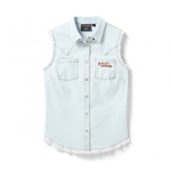 Жіночий джинсовий жилет H-D Vintage Fringe Sleeveless Denim
