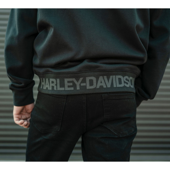 Мужская толстовка Harley-Davidson TECH с бафом черная новинка
