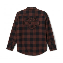 Мужская рубашка Harley-Davidson Bar & Shield Harley Black & Coffee