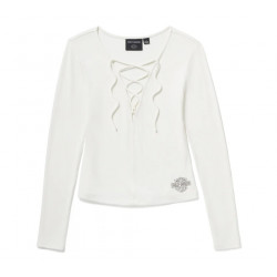 Женский лонгслив на шнуровке Cloud Dancer