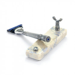 Cеребряный станок для бритья - «Byzantium» на Мраморной Подставке