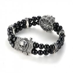 Браслет двойной «Skull lock»