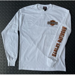 Мужская футболка лонгслив Harley-Davidson Mini Long Logo Белый