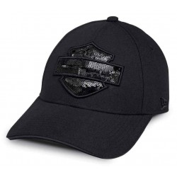 Женская кепка harley-Davidson Logo черная с пайетками 