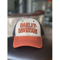 Кепка Harley-Davidson Timeline бело-оранжевая с черным