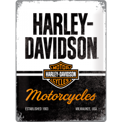 Табличка настенная Harley-Davidson b/w 30x40 металлическая