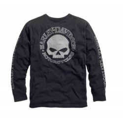 Мужская футболка с длинным рукавом Harley-Davidson СКАЛЛ черная