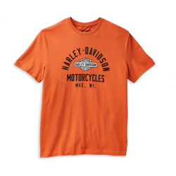 Мужская футболка Harley-Davidson  MKE оранжевая