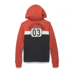 Жіночий худі Harley-Davidson Raceway 03 Colorblock помаранчевий Жіночий худі Harley-Davidson Raceway 03 Colorblock помаранчевий